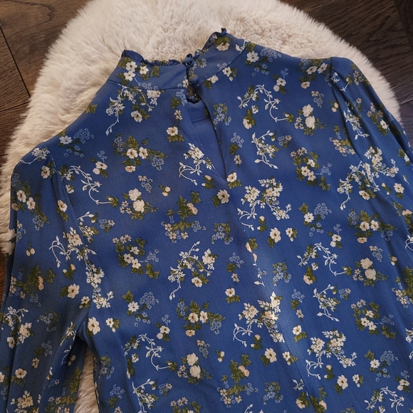 NWOT Reformation Jourdan Bridgerton Regency Floral Ruffle Mini Dress - Picture 9 of 11